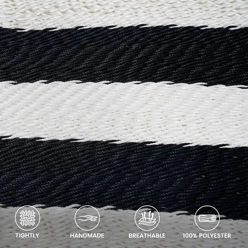 Vista 3 de Lazy Daze Hammocks Hamaca doble de cuerda caribeña de 10.5 pies para 2 personas, hamaca de poliéster tejida a mano con barras separadoras