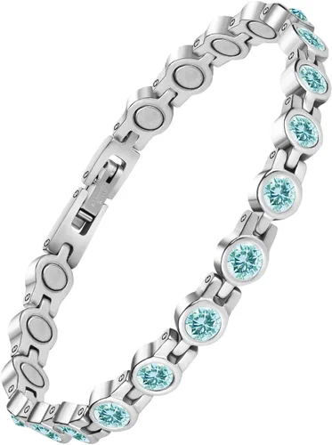 Vista 8 de JEROOT Pulseras magnéticas de ultra resistencia, pulsera para mujeres y hombres, imanes de neodimio de 3500-6000 Gauss, joyería de regalo de terapia