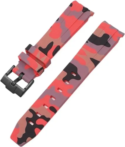 Vista 24 de Correa de camuflaje para Omega Moon Curvo Extremo Pulsera de goma de silicona Hombres Mujeres Sport Watch Band Accesorio 0.787 in