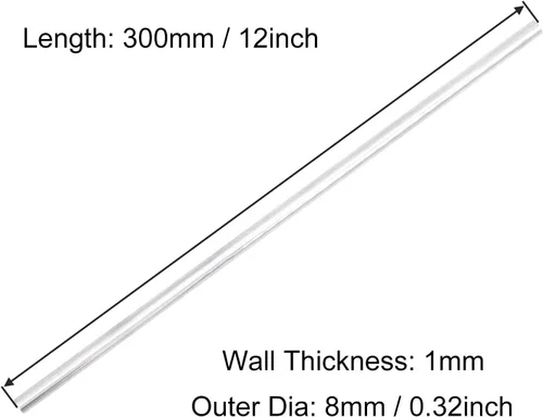 Vista 2 de Tubo redondo de aluminio 6063, 0.315 in de diámetro exterior de 0.039 in de grosor de pared de 11.811 in de longitud, tubo recto de metal sin