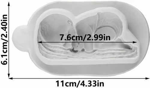 Vista 2 de El silicón del fondant del bebé durmiendo moldea el molde