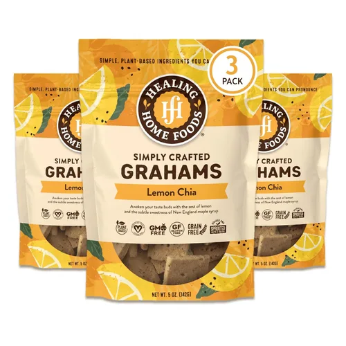 Vista 17 de Healing Home Foods Galletas Graham clásicas horneadas, sin gluten, hechas con harina de almendras, jarabe de arce orgánico y canela orgánica