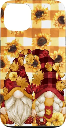 Vista 7 de iPhone 16 Autumn Fall Gnome Pumpkin Buffalo Plaid Pattern Sunflower Case