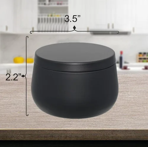 Vista 4 de Latas de velas de 8 onzas con tapas, tarros de velas negras, latas de velas a granel para hacer velas, tarros de fabricación de velas