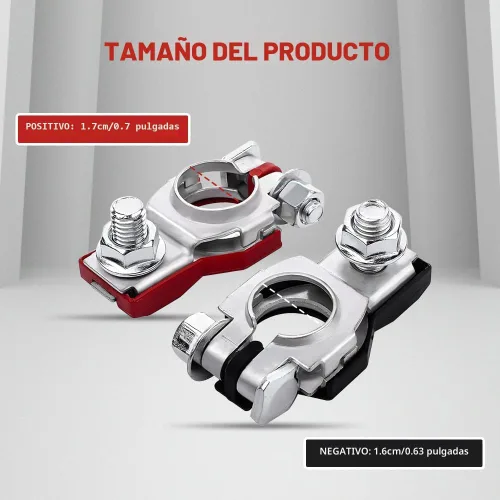 Vista 2 de 2PCS conector terminal de batería, plata
