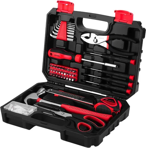 Vista 12 de DEKOPRO Kit de herramientas manuales generales para el hogar de 50 piezas con caja de herramientas de plástico, kit de herramientas multiusos