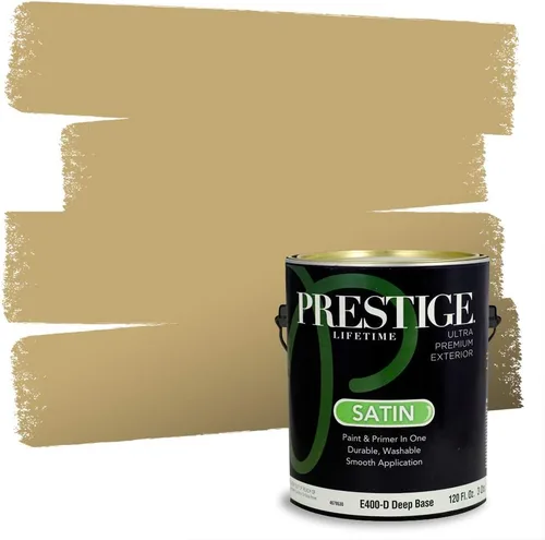 Vista 281 de PRESTIGE Pinturas de pintura exterior e imprimación en uno, 1 galón, plano, combinación comparable de Benjamin Moore* Manzanilla*