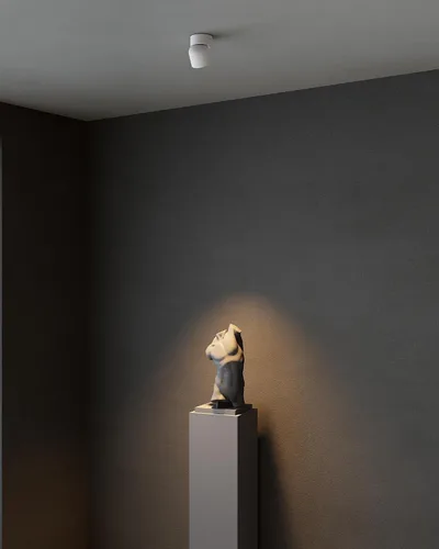 Vista 2 de Aisilan Luz LED de Techo Blanca para Interiores 9W Luminaria Montada en Superficie con Foco Giratorio de 360°, Regulable Blanco Cálido 3000K CRI 97+