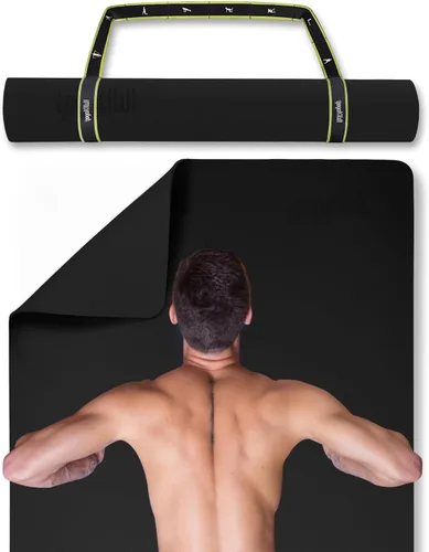 Vista 13 de Gogokiwi Tapete de yoga extra ancho para hombres y mujeres (72"L x 36"A) Tapete de fitness y ejercicio antideslizante con marcas de alineación