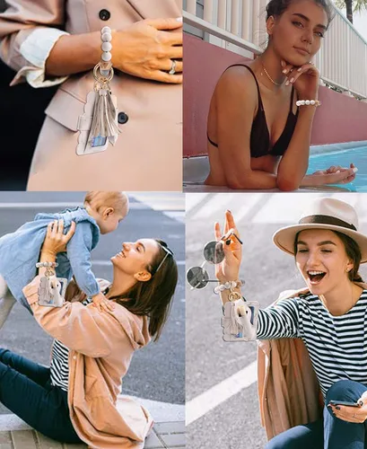 Vista 38 de BVGA Pulsera llavero de pulsera de silicona para mujer