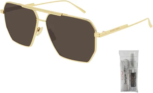 Vista 2 de Bottega Veneta BV1012S Aviator Sunglasses for Men BUNDLE with Designer iWear Complimentary Eyewear Care Kit