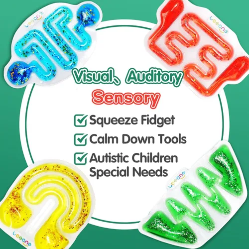 Vista 4 de LESONG - Juguete sensorial para la ansiedad, para niños autistas con necesidades especiales, alivio de estrés y ansiedad, tubo sensorial