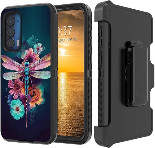 Vista 211 de Funda para Moto G Stylus 5G 2023 con funda de clip para cinturón y soporte, resistente de doble capa, resistente a prueba de golpes, para Motorola
