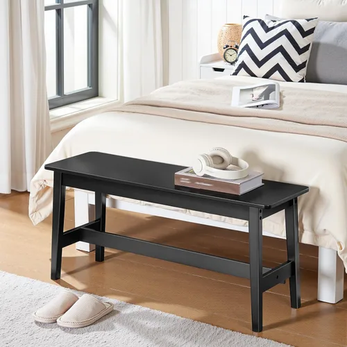 Vista 7 de HOOBRO Banco de comedor de bambú de 39.3 pulgadas, banco de mesa de cocina de granja, muebles de cocina y sala de estar, fácil de montar, resistente