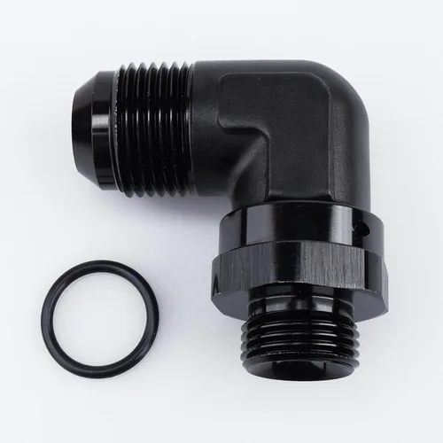 Vista 12 de AC PERFORMANCE Aluminio negro 90 grados -6 AN macho Flare a -4 AN ORB O Ring Puerto Rosca 7/16 x 20 Adaptador de montaje giratorio