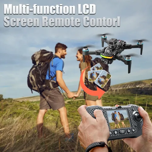 Vista 8 de Control remoto con pantalla Drone con cámara para adultos, 1080P RC Drone con luces intermitentes, FPV inteligente para evitar obstáculos