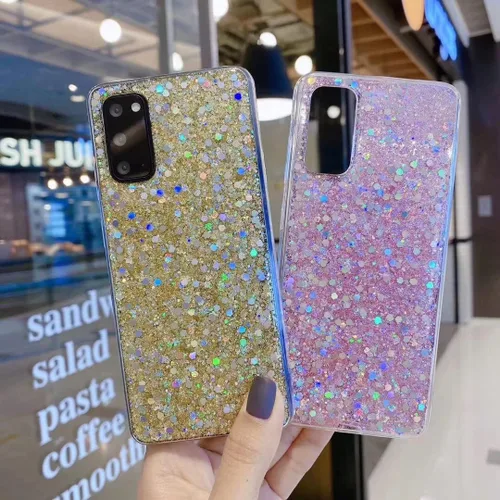 Vista 4 de Diseñada para Samsung Galaxy S22, con purpurina brillante para mujeres y niñas, bonita funda protectora de goma delgada para Galaxy S22 5G de 6.1