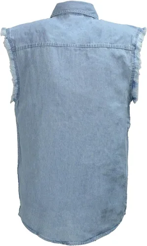 Vista 4 de Camisa de mezclilla Bikers Edge sin mangas para hombre
