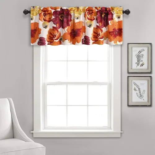 Vista 26 de Lush Decor Julie - Paneles de cortinas de ventana con aislamiento floral y ojales 100% opacas, par, 38" de ancho x 95" de largo, azul y verde Azul