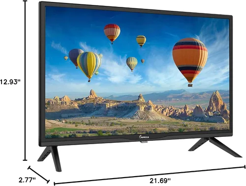 Vista 5 de Impecca Monitor de TV LED HD de 24 pulgadas TL2400H Energy Star Slim Design 720p, altavoces integrados con múltiples entradas HDMI, puertos USB