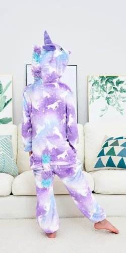 Vista 69 de Pijama de unicornio unisex para niños, enteritos para disfraz, Halloween