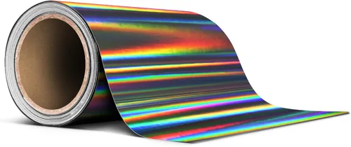 Vista 5 de VViViD Rollo de cinta adhesiva de vinilo holográfico negro Lazer cromado (1 pulgada x 20 pies)