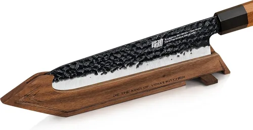 Vista 10 de FINDKING Protector de borde magnético con soporte, cubierta de hoja de madera de nogal y mini bloque de cuchillos para almacenamiento de encimera
