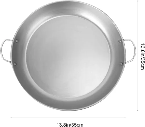 Vista 8 de Cabilock Plato de hierro forjado de alta temperatura redondo barbacoa bistec olla compacta y fácil de limpiar