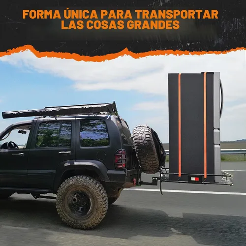 Vista 6 de Mockins Portaequipajes de Carga Cuadrado Extra Profundo para Enganche de Remolque de 40"x40"x6" con Soporte de Placa Capacidad de 500 Libras