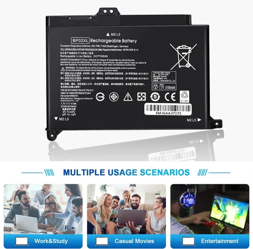 Vista 7 de TSKYBEAR BP02XL 849909-850 Batería Compatible con Laptop HP Pavilion 15-AU 15-AW Serie 15-AU057CL 15-AU030WM 15-AU063NR 15-AU123CL 15-AW002LA