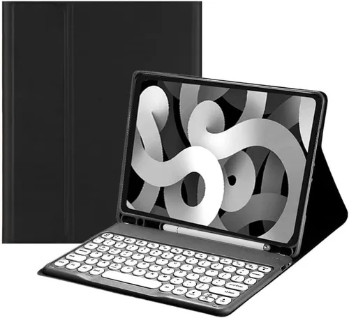 Vista 22 de Funda de teclado para Galaxy Tab S6 Lite de 10.4 pulgadas Funda de teclado con teclas redondas lindas de colores Teclado inalámbrico desmontable BT