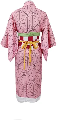 Vista 3 de Linglong Demon Costumes Tanjirou Kamado Kimono Kochou Shinobu Tomioka Giyuu Uniforme Capa Niña, Niño, Cosplay