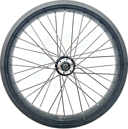 Vista 5 de 20x4.0 Rueda de bicicleta delantera gorda en bicicleta de nieve 20 pulgadas doble pared doble cojinete cubo 36x12G radios 5.315 in caída freno