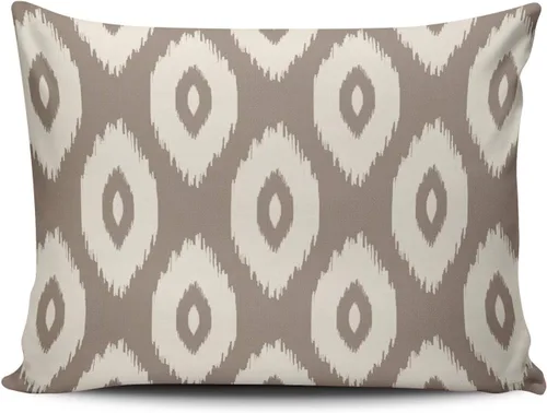 Vista 33 de Fundas de almohada decorativas Ikat con patrón de diamante en rojo y crema, cojín personalizable rectangular, tamaño 12 x 16 pulgadas, funda
