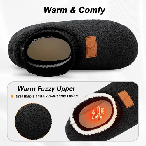 Vista 3 de BARERUN Womens Mens Fuzzy House Slippers Soft-Lightweight Warm House Slipper Socks with Non Slip Rubber Sole Around House Shoes IndoorOutdoor