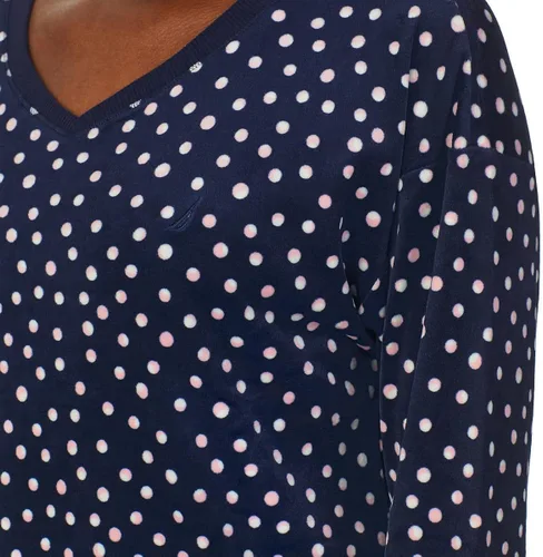 Vista 4 de Nautica Conjunto de pijama de forro polar de 2 piezas para mujer talla S azul Azul