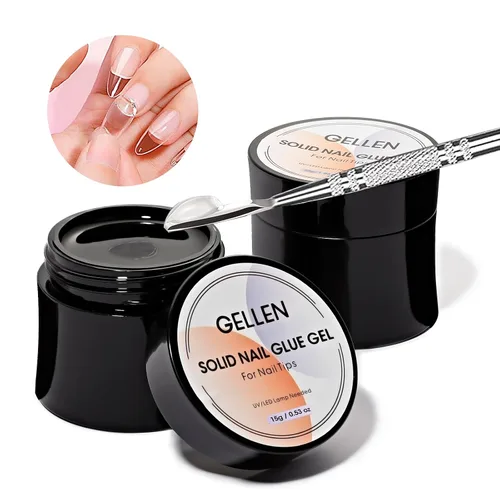 Vista 14 de Gellen Gel de pegamento de uñas sólido para puntas de uñas postizas, gran capacidad de 0.51 oz (15 g) en gel de pegamento de uñas acrílico sólido