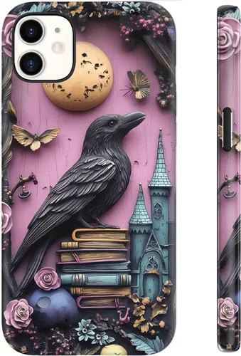 Vista 134 de LUHOURI Funda para iPhone 12 Mini, compatible con carga inalámbrica, doble capa, interior de silicona suave + carcasa exterior dura, bonito diseño