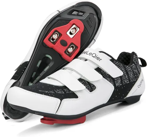 Vista 5 de SeeLeQier Mens Cycling Shoes Women Compatible with Peloton Bike Shoes Indoor Clip in Peleton Road Bike Bicycle Riding Racing Biking Shoes with Delta