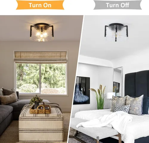 Vista 8 de Lámpara de techo negra de montaje empotrado, lámpara de entrada moderna de 3 luces, montaje de techo, accesorios de iluminación de cocina, lámparas