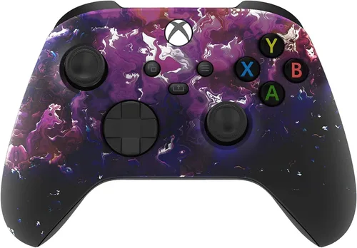 Vista 11 de Custom Controller for Xbox Series X/S - One - PC - Custom Gaming Controller -Soft Shell for Comfort Grip X (Galaxy)