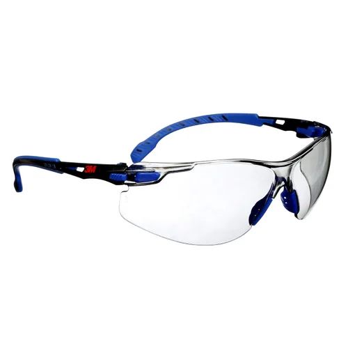 Vista 9 de Paquete de gafas de seguridad 3M, S1101SGAF, ANSI Z87, lente transparente antivaho Scotchgard, marco azul/negro de perfil bajo + tapones