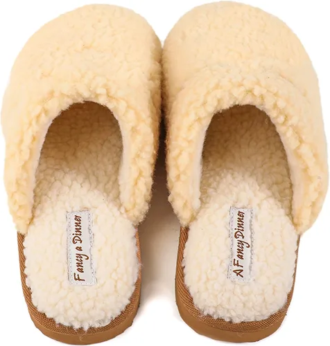 Vista 4 de Women's Fuzzy Plush Shearling Scuff Mule Slipper with Cozy Memory Foam, Slip-on Sherpa House Shoes