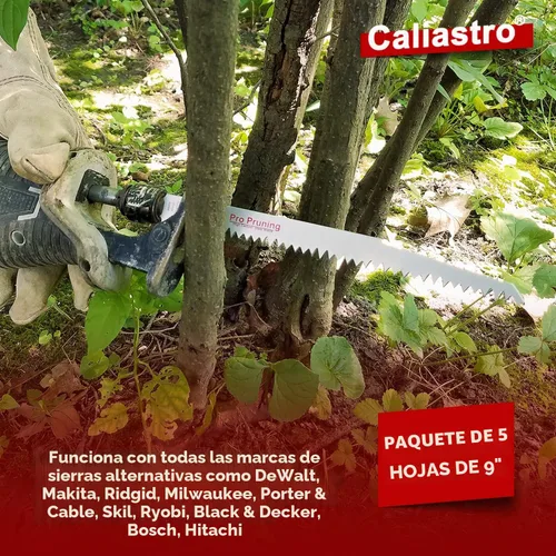 Vista 3 de Hojas de sierra de poda de madera de 9 pulgadas para sierras recíprocas/Sawzall - Paquete de 5 Caliastro