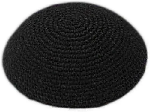 Vista 3 de Negro Hecho a Mano Yarmulke Judía Kipa Judaica Yamaka Kippa Yamakah Yarmulka Sombrero Hombres O Niños