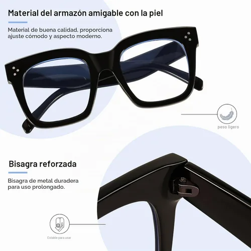 Vista 4 de Gafas de bloqueo de luz azul ovaladas para mujeres y hombres, anteojos cuadrados para computadora y TV