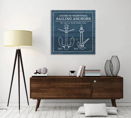 Vista 5 de Jaxson Rea "Vintage Sailing Knots XII Gallery Wrapped Canvas by Mary Urban, 12" x 12