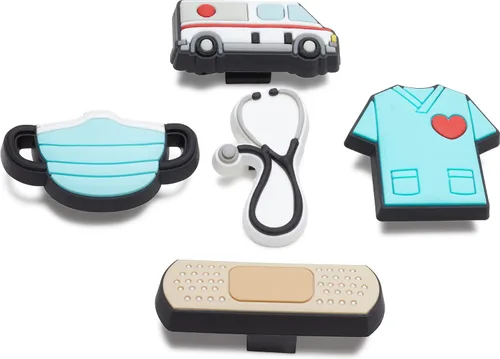 Vista 6 de Crocs Jibbitz - Paquete de 5 dijes para zapatos de ocupación Jibbitz Negro
