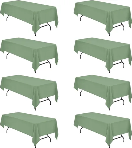 Vista 159 de BRILLMAX - Manteles para mesa rectangular de 6 pies, tela de lino de poliéster, lavable, para boda, recepción, banquete, fiesta de cumpleaños, 60 x