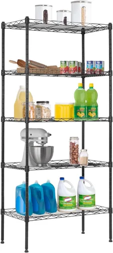 Vista 13 de BestOffice Estante de alambre de 4 niveles 12" x 18" x 44" Negro